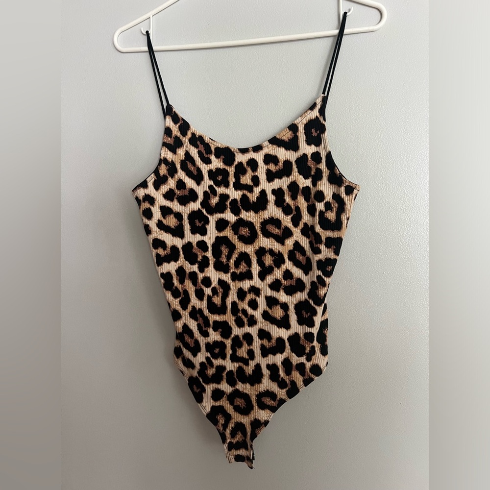 Cheetah print thong body suit